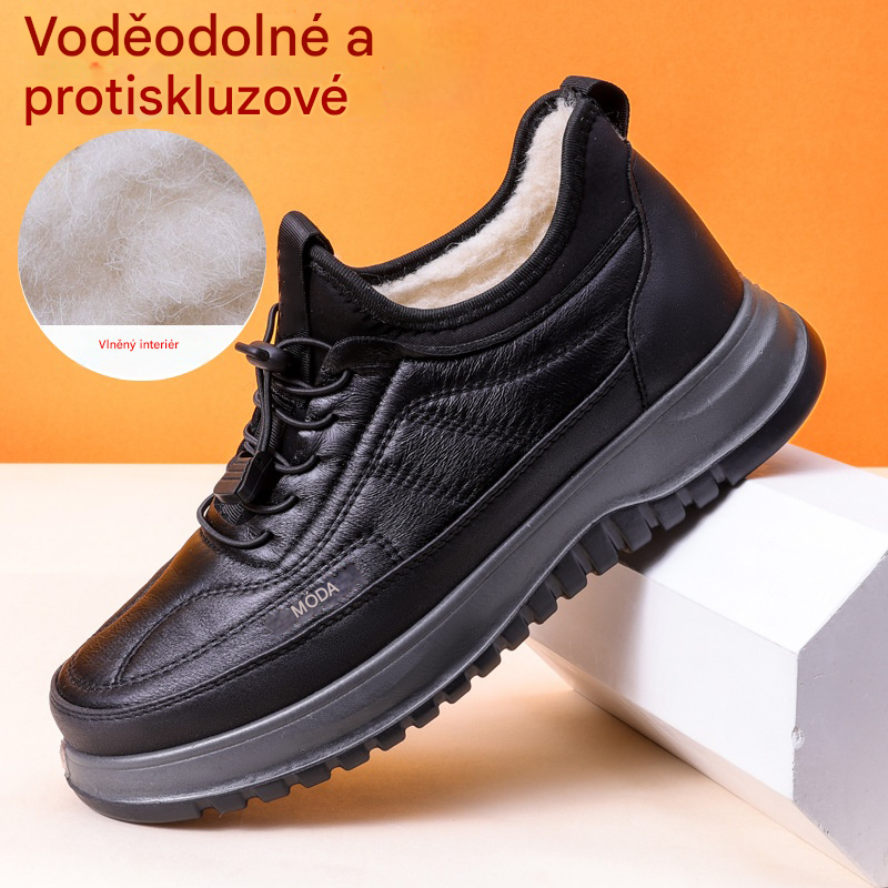 ⛄🔥【39-45】Nová pánská zimní ležérní sportovní obuv z roku 2025, pravá kůže, nepromokavá, s měkkou sametovou podrážkou