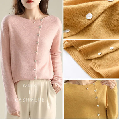 🍂【S-2XL】Új őszi női egysoros, kerek nyakú kötött pulóver