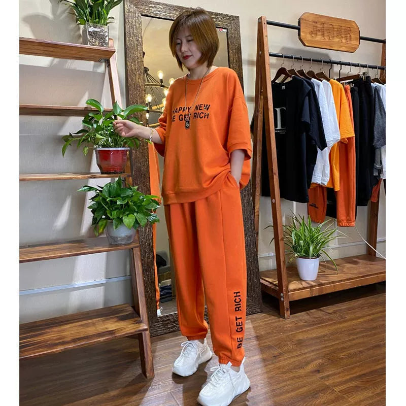 🔥【M-4XL】🌹【Topy + kalhoty】Nový dámský sportovní a ležérní set oblečení 2025✨【40-100kg】-4085422