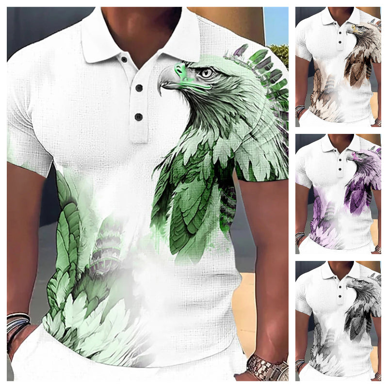 🦅【S-6XL】👕👕 Léto 2025 Nové pánské trendy tričko s 3D potiskem orla --3974710