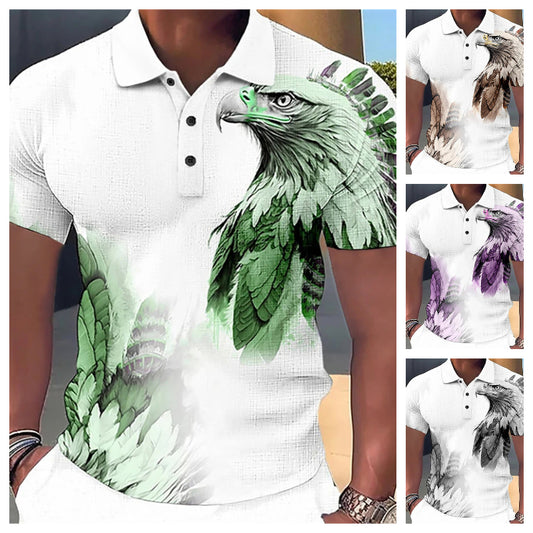 🦅【S-6XL】👕👕 Léto 2025 Nové pánské trendy tričko s 3D potiskem orla --3974710