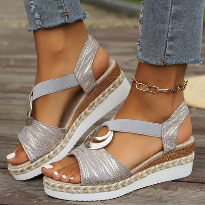 ✨👡【Sleva 50 % 🔥】【36–43】Moderní sandály na vysoké platformě a klínku, ve větších velikostech, nový model s voděodolnou podrážkou