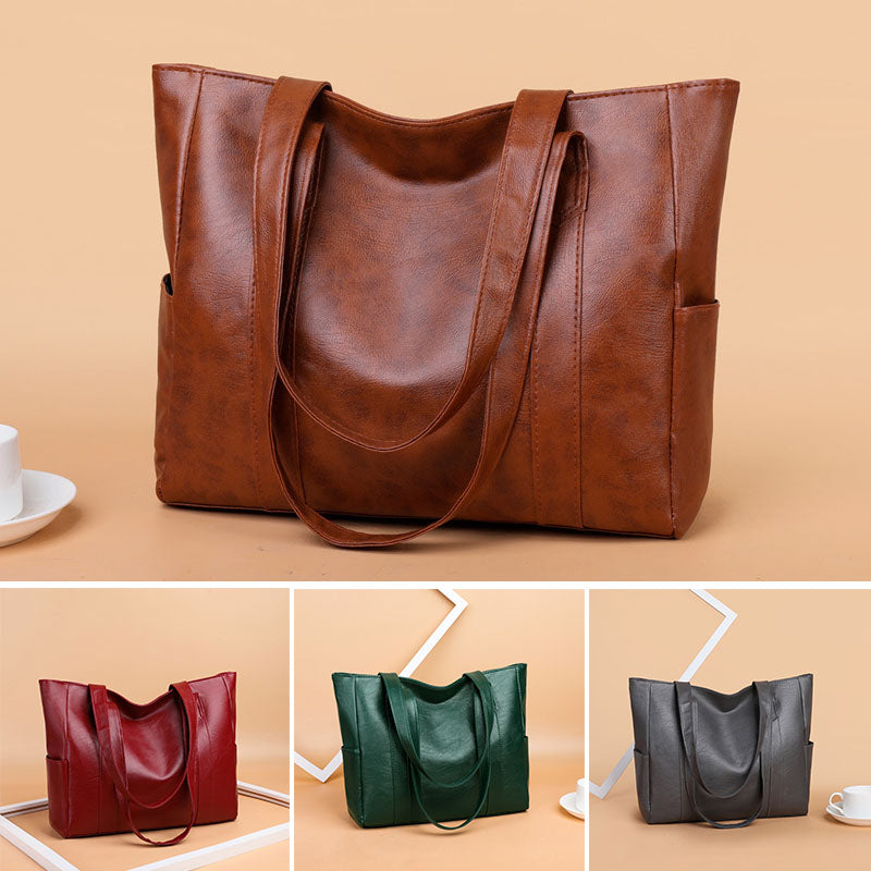 ✨👜【50% отстъпка🔥】【Голям капацитет】Дамска чанта за рамо от мека кожа ✅️Плащане при доставка