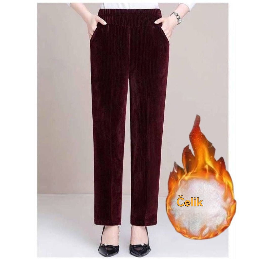 🔥🔥 Popust -48%🔥【M-4XL】Ženske široke termo hlače od korduroja za jesen i zimu