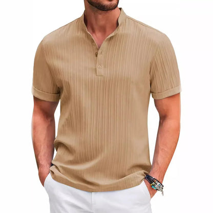 🔥【Korlátozott kedvezmény 🔥】Laza retro férfi henley ing pamutból és lenből