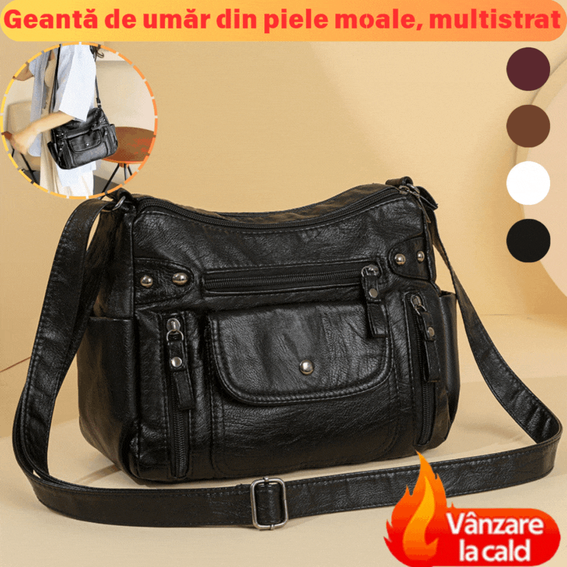🎒Nová měkká kožená crossbody kabelka, jedno rameno, vícevrstvá, 2025 --3988843