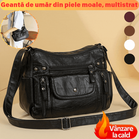 🎒Nová měkká kožená crossbody kabelka, jedno rameno, vícevrstvá, 2025 --3988843
