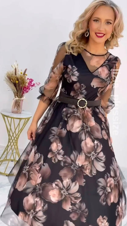 🌸💥【Časově omezená sleva】【S-5XL】Nové elegantní šaty s potiskem