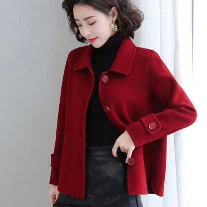 💕【S-2XL】 Nový zimní ležérní dámský vlněný kabát, módní a všestranný -4160184