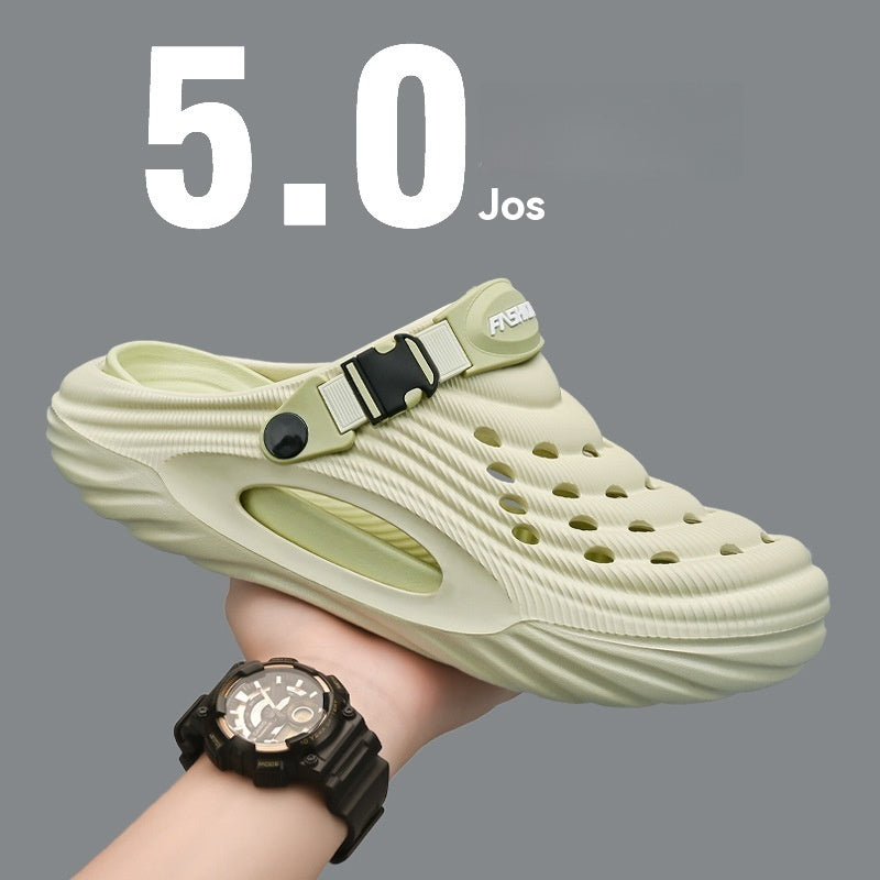 🏖️👟【Novinka – Sleva 50 % 💥】【36–45】Letní pánské nazouváky s otvory, s měkkou a prodyšnou podrážkou, nositelné dvěma způsoby