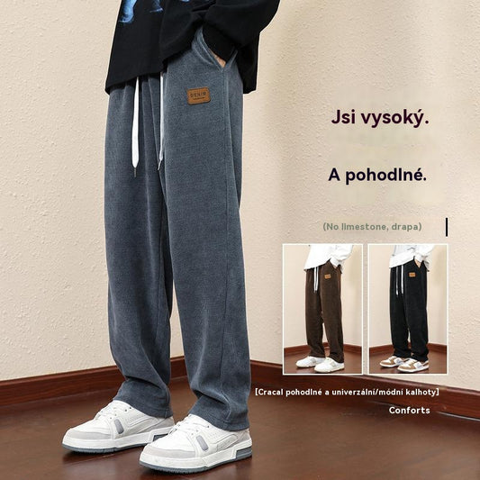 🔥Sleva -49%🔥【M-3XL】😎 Pánské zimní kalhoty s rovnými nohavicemi a sametovou podšívkou