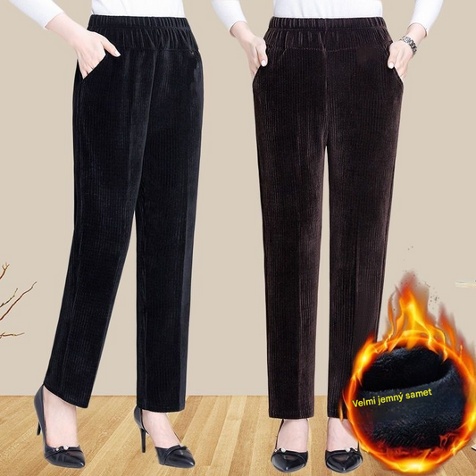 🔥🔥 Sleva -48%🔥【M-4XL】Dámské volné manšestrové termo kalhoty na podzim a zimu