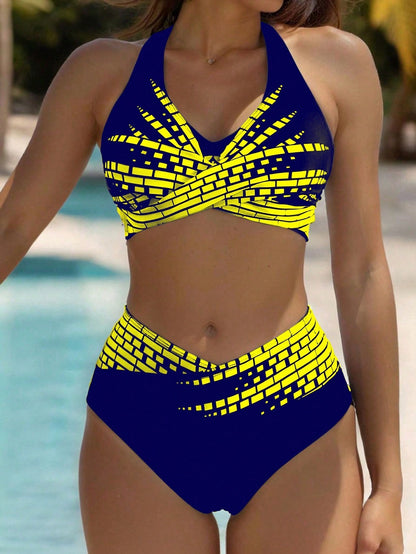 👙 50% отстъпка 💥【40-100kg】👉 Двуделен бикини за жени с едри размери ✅ Висока талия ✅ Плащане при доставка
