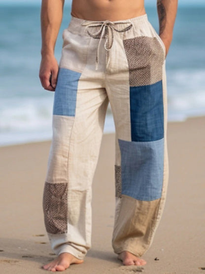 ✨👖【10 színben🌈】【S–6XL】😍 Laza, bő szabású boho stílusú férfi pamut-lenvászon nyári nadrág nagy méretekben
