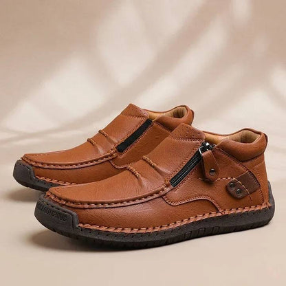 👞 Плащане при доставка✅️【38-48】Мъжки шофьорски ботуши, изработени от висококачествена кожа, ръчно изработени, неплъзгащи се - широка предна част, опора на свода