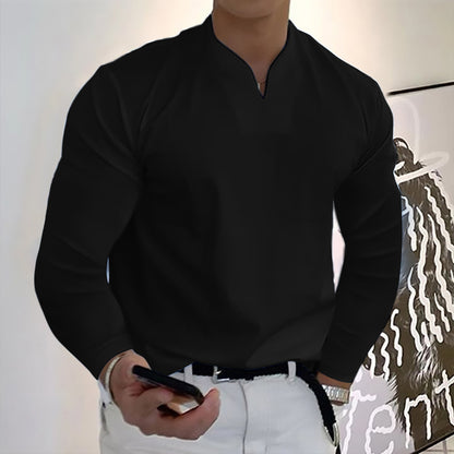 👔🔥🔥【S-5XL】Pánské bavlněné sportovní tričko s dlouhým rukávem a výstřihem do V