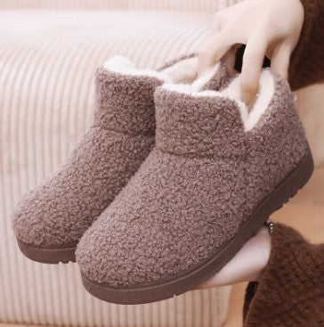 💟【35-41】 Cizme plate de zapada calduroase din lana si catifea
