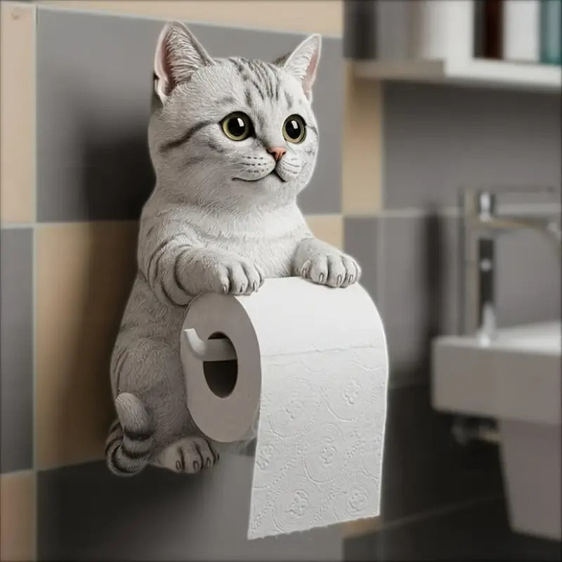 🐱【Az év forró kiárusítása】💥Aranyos macskás WC-papír tartó✨📦Ingyenes szállítás – raktáron